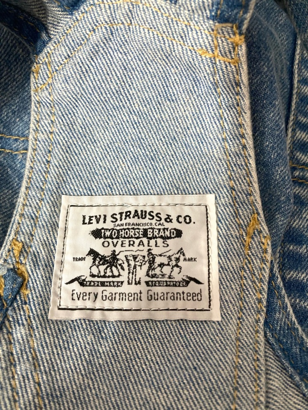 LEVI'S Vintage Blue Denim Shortalls Short Overalls Two hours Brand/Size M - Picture 12 of 15